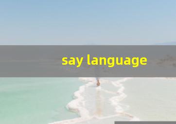 say language